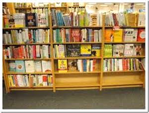 Bookcase of diet books 