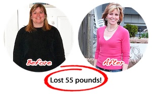 Emily Saunders lost 55 pounds!