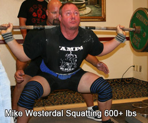 Knees. Mike Westerdal squatting