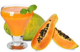 Papaya Fruit cocktail from fresh 