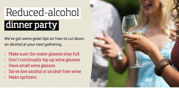 reduced Alcohol Dinner party