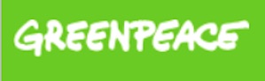 Greenmepace logo and help link