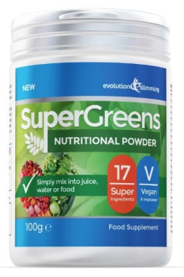 Supergreens bottle of supplements