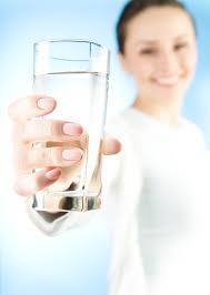 Water glass Held out by girl